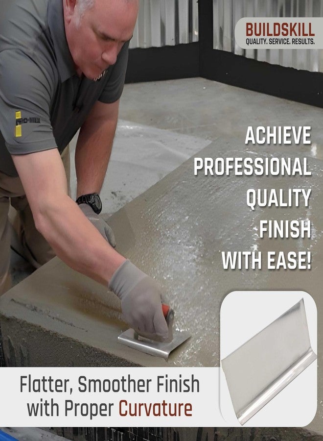 BUILDSKILL أداة تشذيب حواف الخرسانة المعدنية شديدة التحمل من BUILDSKILL بمقبض مطاطي مريح | مثالية لتقريب الحواف والزوايا وتطبيق الأسمنت | مثالية للتشطيب والبناء وتحسين المنازل - Image 4